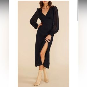 NWT Minkpink black Lyman midi dress large